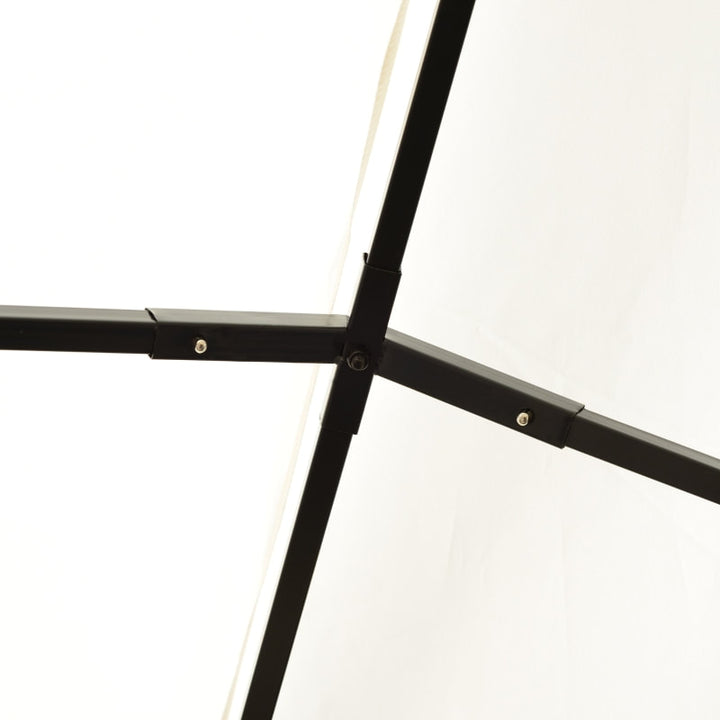 10' x 13' Steel Gazebo Canopy Outdoor Patio Tent Shelter w Tiered Roof for Garden - Cream White