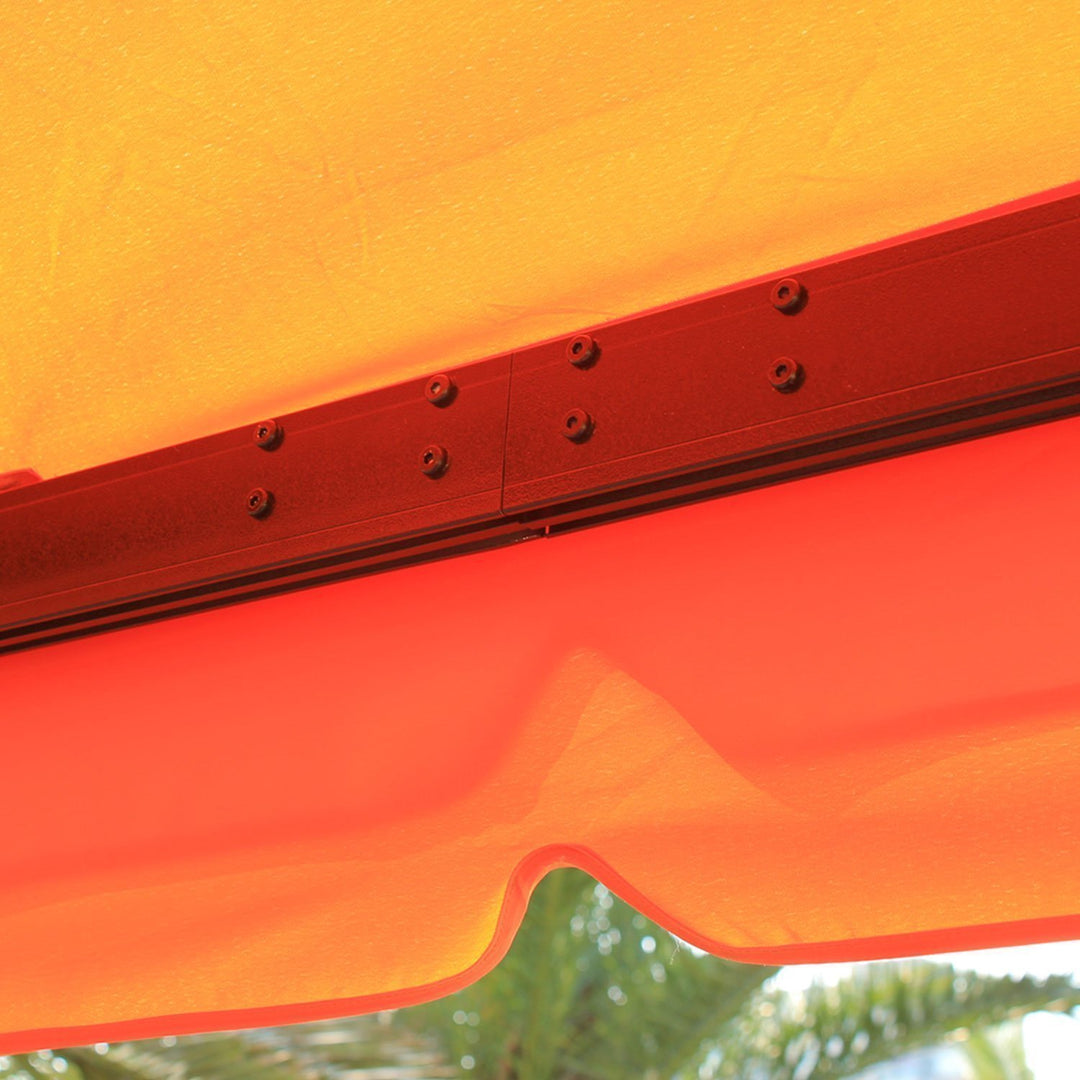 13' x 10' Aluminum Gazebo Canopy Patio Tent Shelter w Tiered Roof Curtain Mesh Net Wall, Orange
