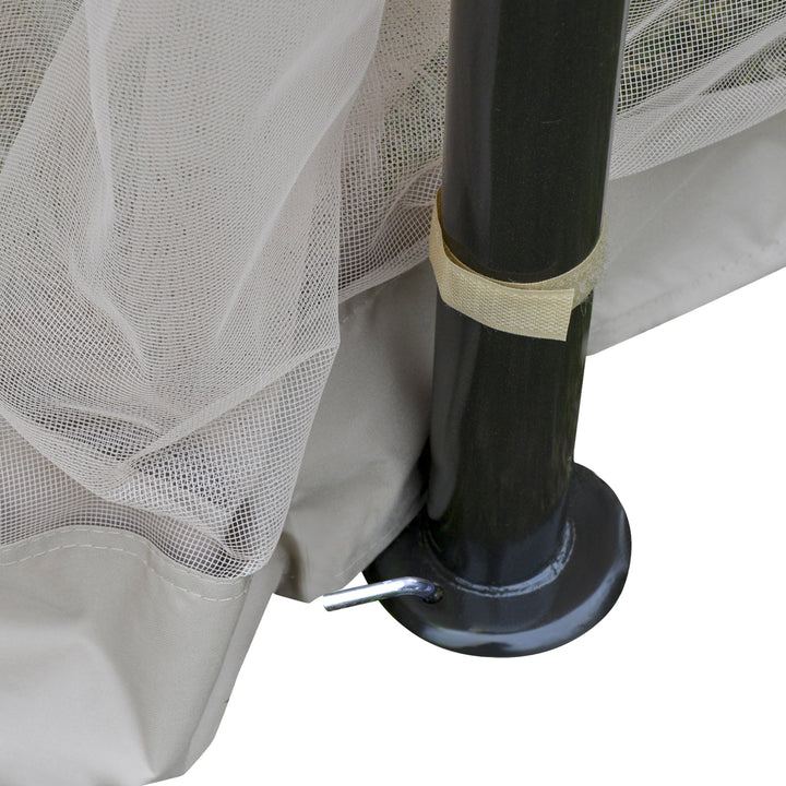 10ft Square Gazebo w/ Bug Net - Beige