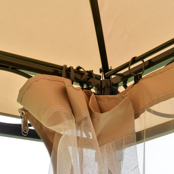 10ft Square Gazebo w/ Bug Net - Beige