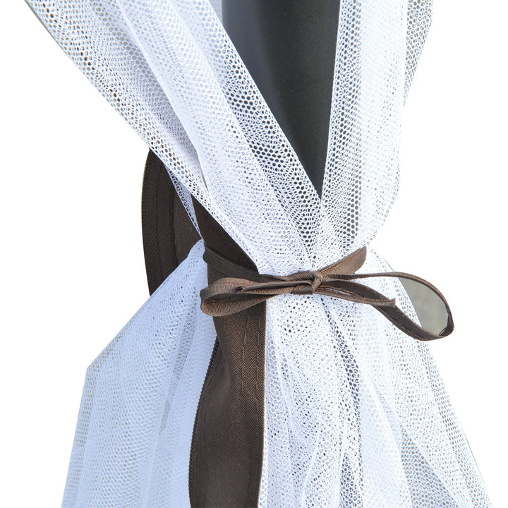 10' x 10' Metal Gazebo Canopy Outdoor Patio Tent Shelter w/ Tiered Roof, Mosquito Net, Brown