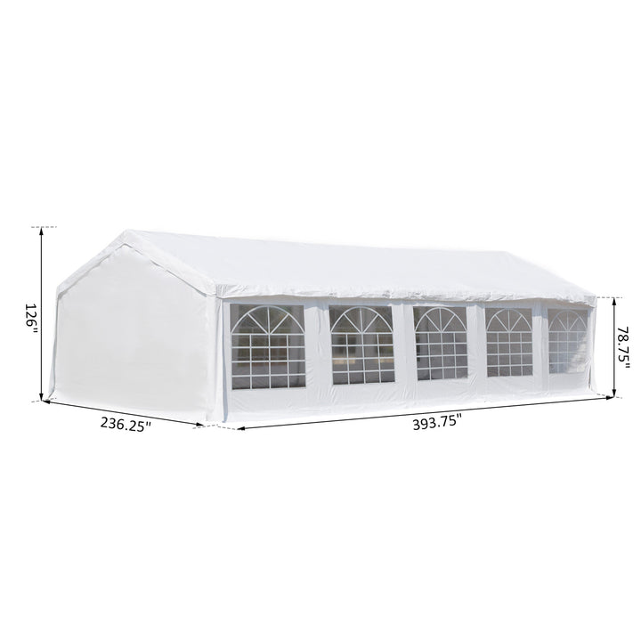 32' x 20' Deluxe Heavy Duty Outdoor Party Wedding Event Tent Gazebo Canopy Carport - White