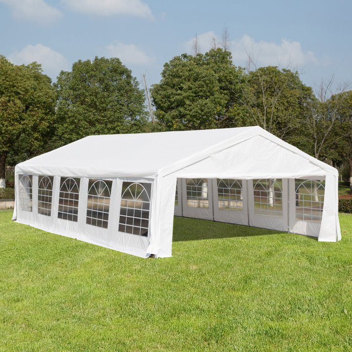 32' x 20' Deluxe Heavy Duty Outdoor Party Wedding Event Tent Gazebo Canopy Carport - White