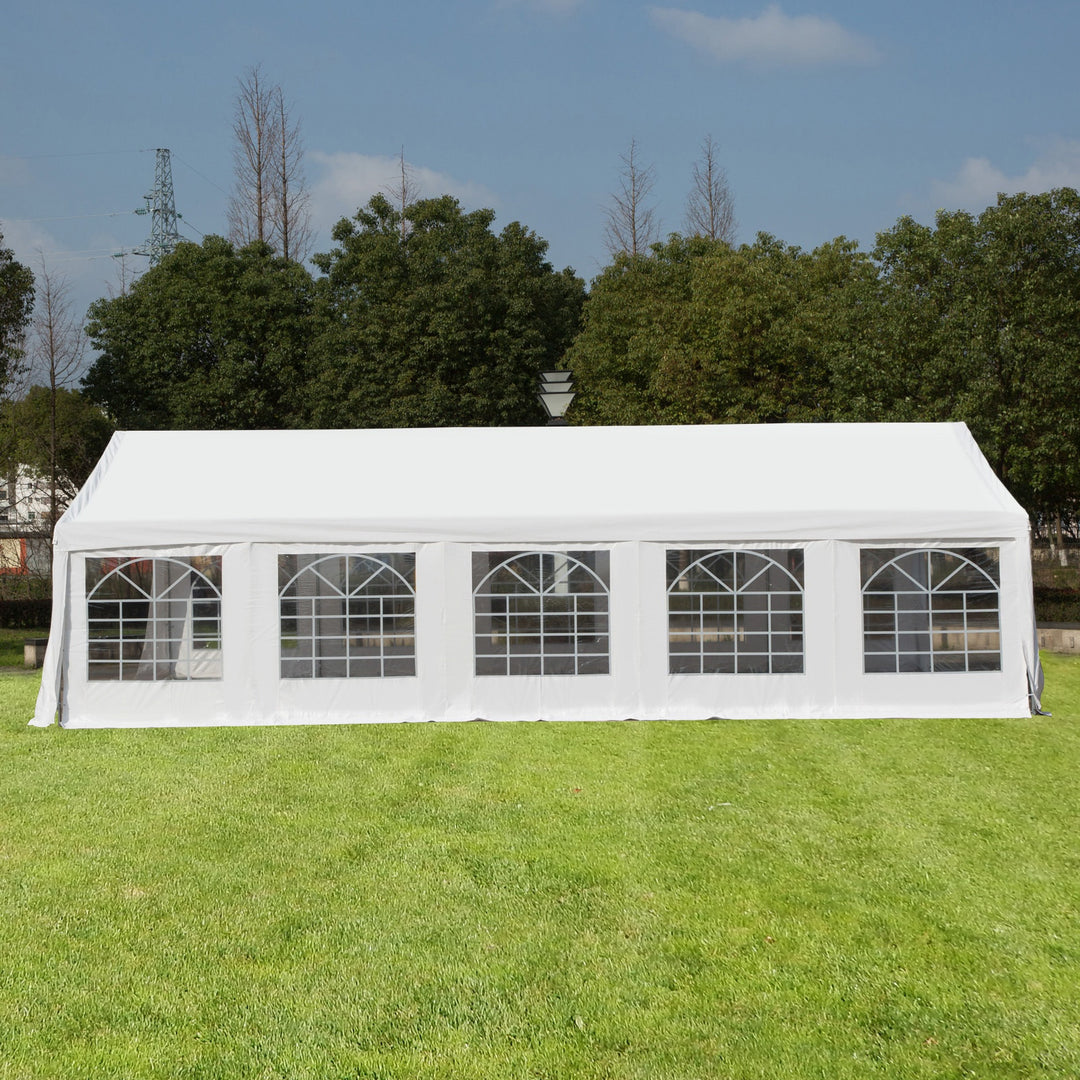 32' x 20' Deluxe Heavy Duty Outdoor Party Wedding Event Tent Gazebo Canopy Carport - White