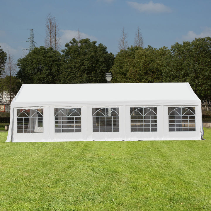 32' x 20' Deluxe Heavy Duty Outdoor Party Wedding Event Tent Gazebo Canopy Carport - White