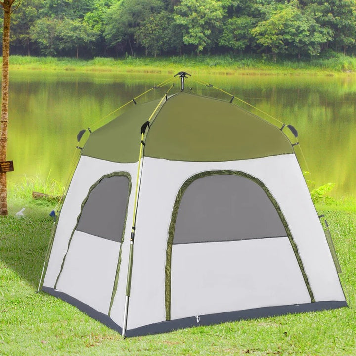 Waterproof Easy-Up Camping Tent - Green