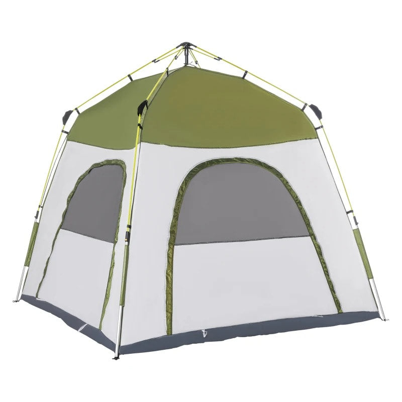 Waterproof Easy-Up Camping Tent - Green