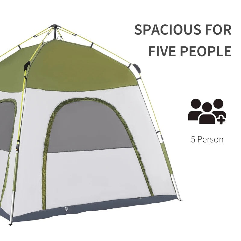 Waterproof Easy-Up Camping Tent - Green