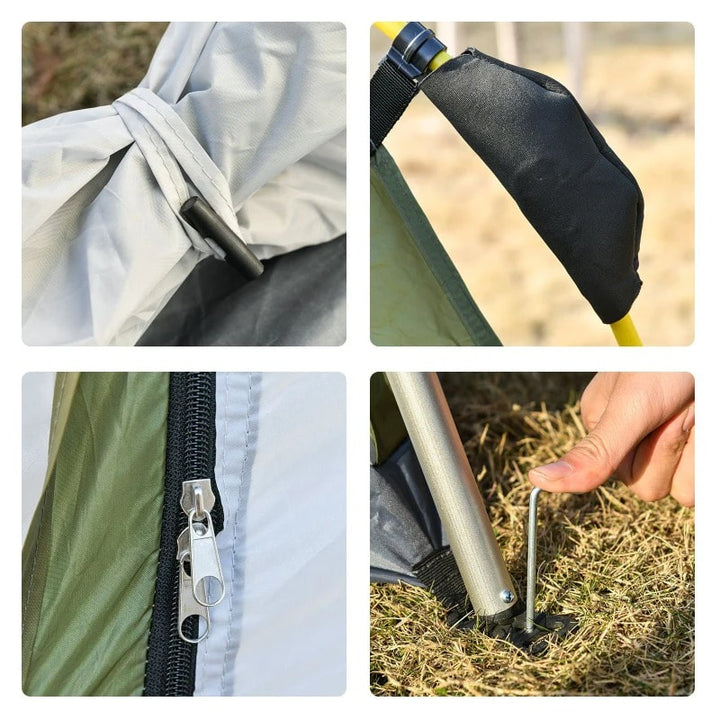 Waterproof Easy-Up Camping Tent - Green