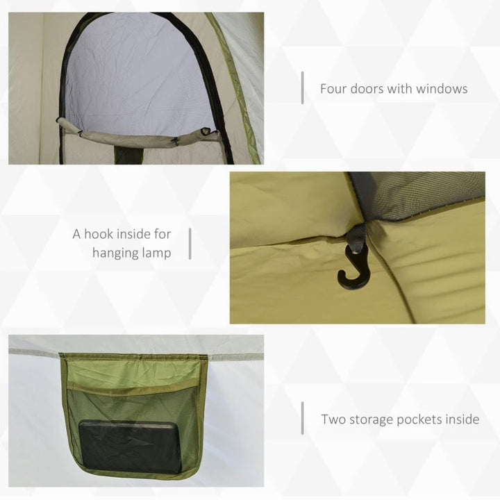 Waterproof Easy-Up Camping Tent - Green