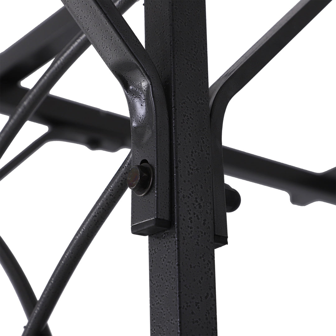7ft Decorative Metal Garden Arbor Pergola Trellis, Outdoor Climbing Plant Vine Wedding, Black