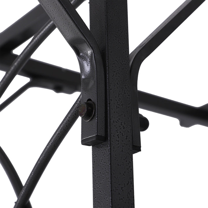7ft Decorative Metal Garden Arbor Pergola Trellis, Outdoor Climbing Plant Vine Wedding, Black