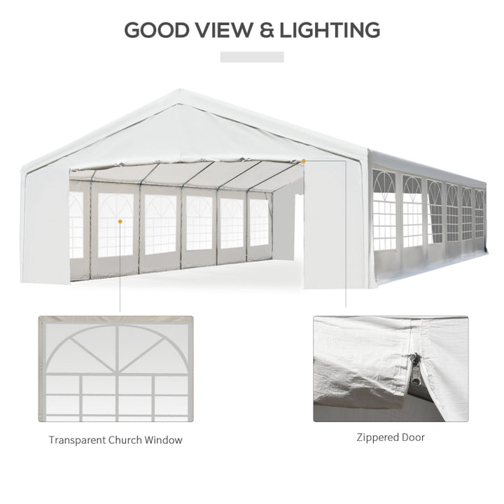40' x 20' Deluxe Heavy Duty Outdoor Party Wedding Corporate Event Tent Gazebo Canopy - White