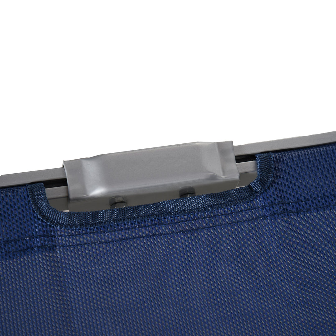 Ergonomic Aluminum Sun Reclining Lounger Chair w Headrest, Outdoor Patio Deck Garden, Blue