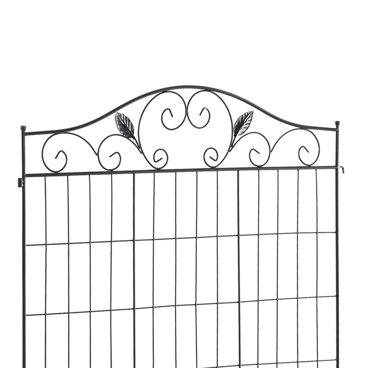4-Panel Decorative Steel Wire Fence Landscaping Border Edging for Garden, Patio, Yard - Black