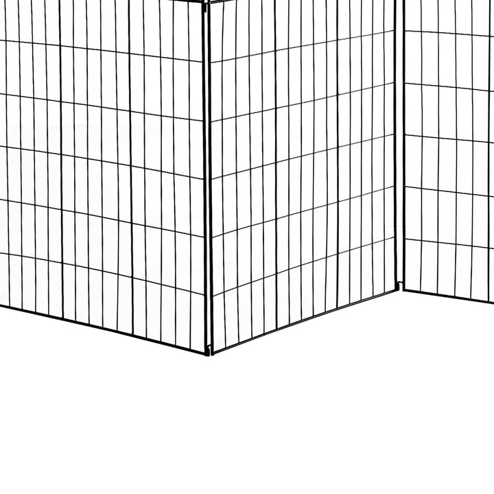 4-Panel Decorative Steel Wire Fence Landscaping Border Edging for Garden, Patio, Yard - Black