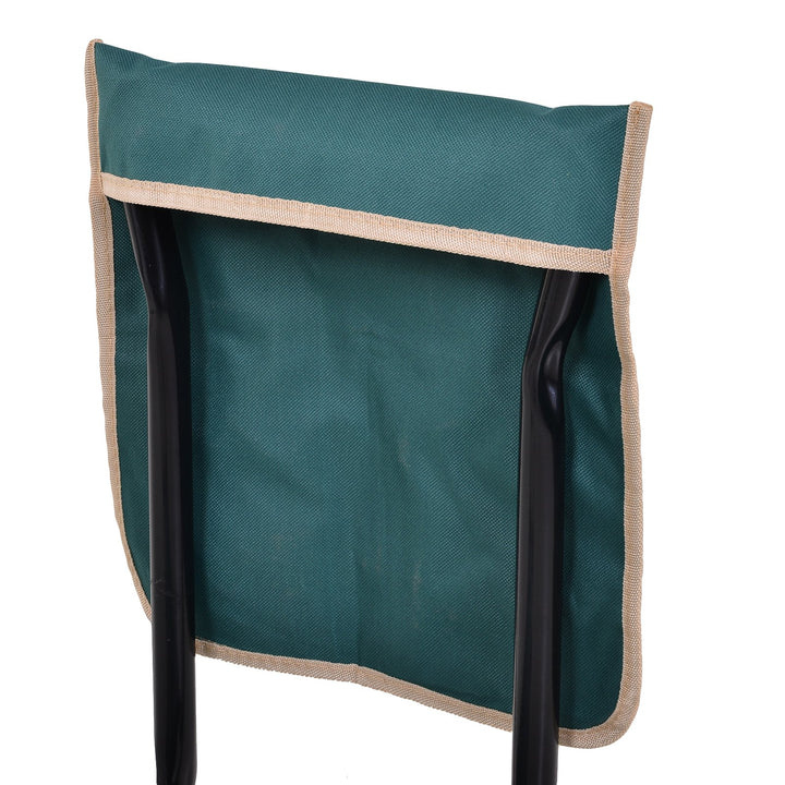 Folding Outdoor Gardening Kneeler Pad Seat Bench w/ Tool Pouch for Garden, Patio, Park - Green