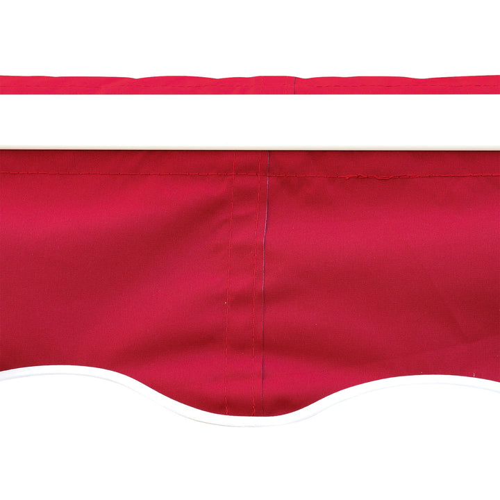 13 x 8 ft Manual Retractable Awning Sun Shade Canopy, Aluminum, Steel for Patio Deck - Wine Red