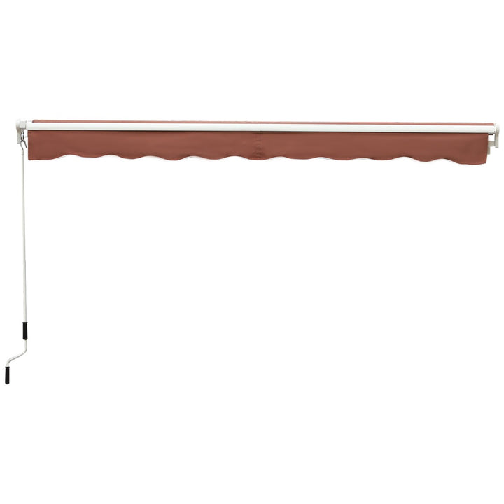 13 x 8 ft Manual Retractable Awning Sun Shade Canopy, Aluminum, Steel for Patio Deck - Coffee