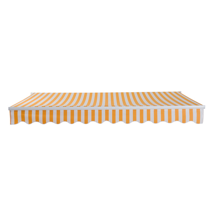 10 x 8 ft Manual Retractable Awning Sun Shade Canopy, Aluminum, Steel for Patio Deck - Orange