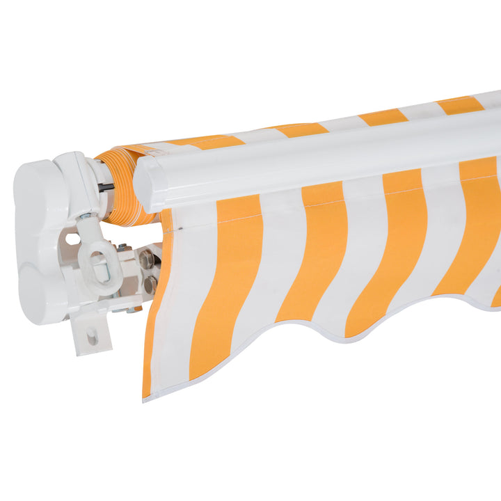 10 x 8 ft Manual Retractable Awning Sun Shade Canopy, Aluminum, Steel for Patio Deck - Orange