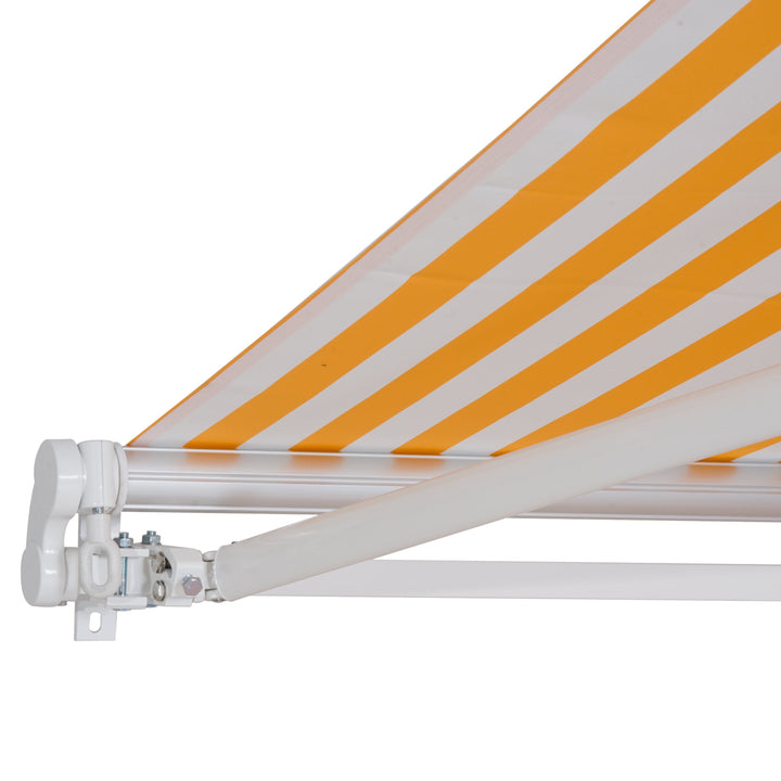 10 x 8 ft Manual Retractable Awning Sun Shade Canopy, Aluminum, Steel for Patio Deck - Orange