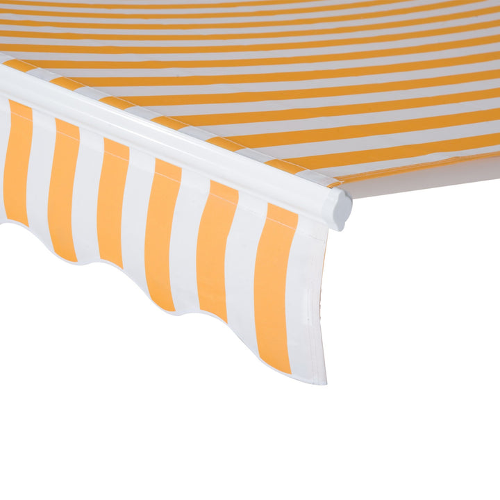 10 x 8 ft Manual Retractable Awning Sun Shade Canopy, Aluminum, Steel for Patio Deck - Orange