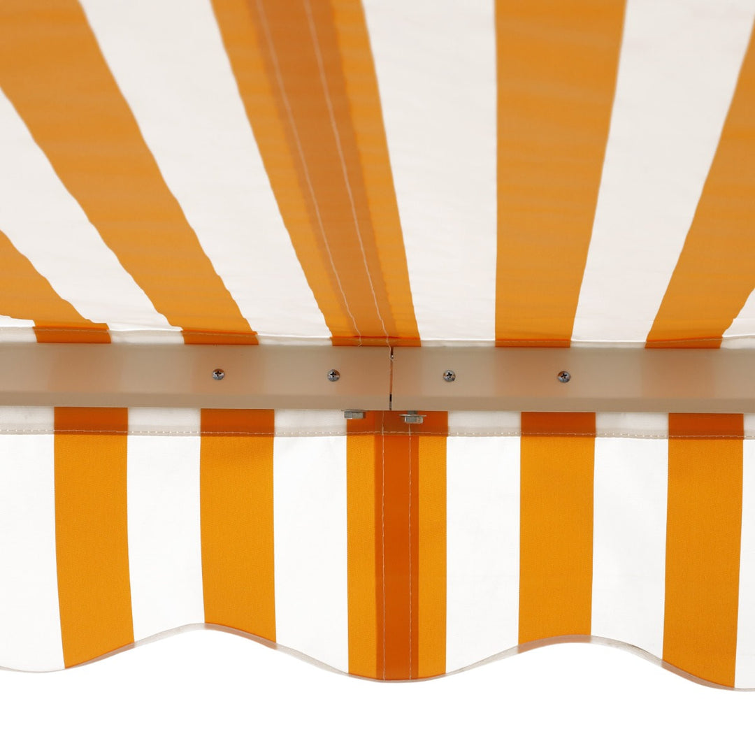 10 x 8 ft Manual Retractable Awning Sun Shade Canopy, Aluminum, Steel for Patio Deck - Orange