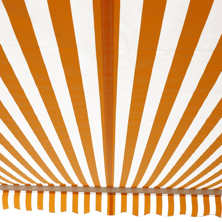 10 x 8 ft Manual Retractable Awning Sun Shade Canopy, Aluminum, Steel for Patio Deck - Orange