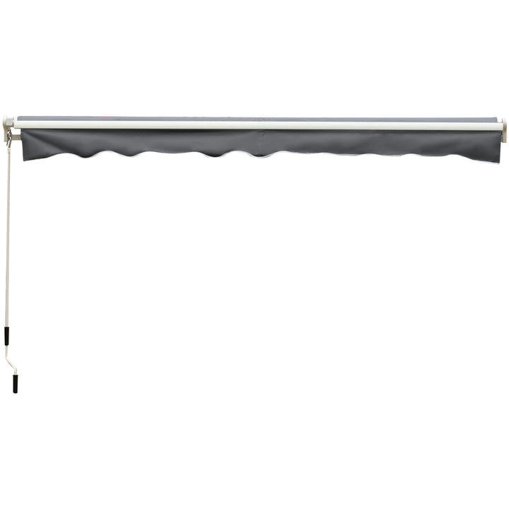 8.2 x 6.6ft Manual Retractable Awning Sun Shade Canopy w Aluminum Frame for Patio Deck - Grey