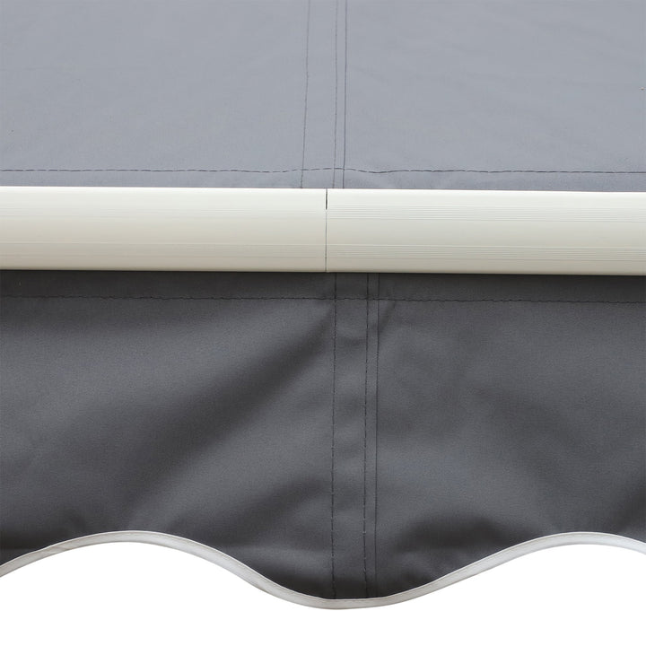 8.2 x 6.6ft Manual Retractable Awning Sun Shade Canopy w Aluminum Frame for Patio Deck - Grey