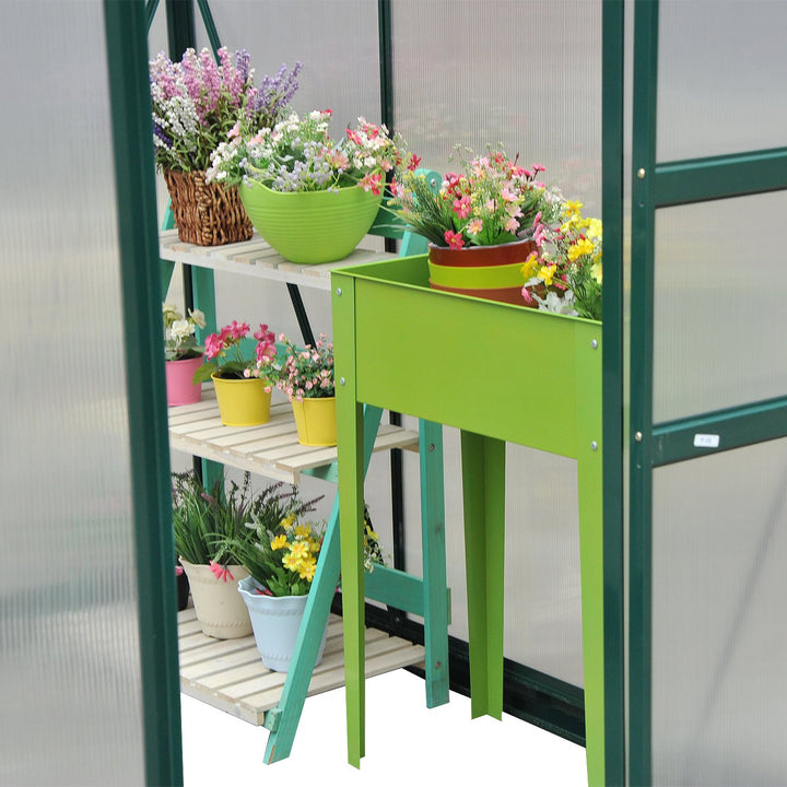 6' x 6' x 7' Walk-in Aluminum PC Polycarbonate Greenhouse w Door, Outdoor Garden Plants Flowers Vegetable