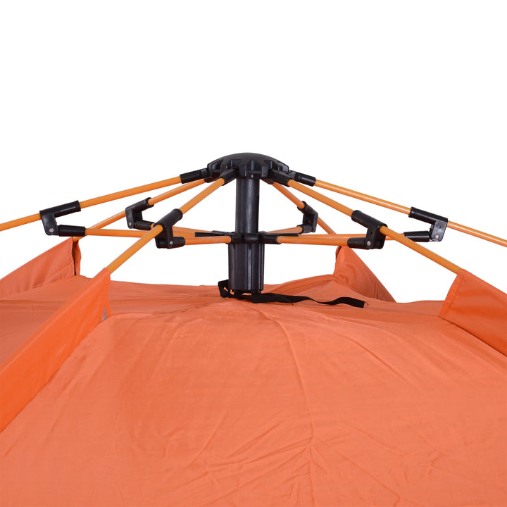4-6 Person Pop-Up Outdoor Camping Dome Sleeping Tent Shelter w/ Doors, Carry Bag, Blue & Orange