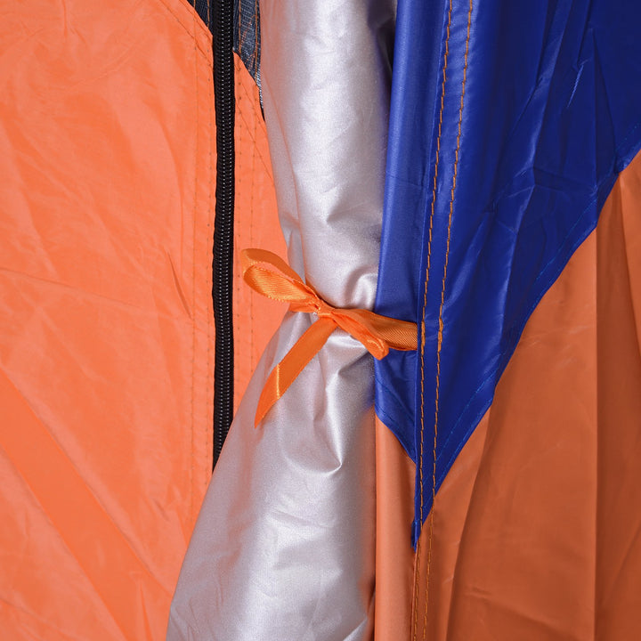 4-6 Person Pop-Up Outdoor Camping Dome Sleeping Tent Shelter w/ Doors, Carry Bag, Blue & Orange