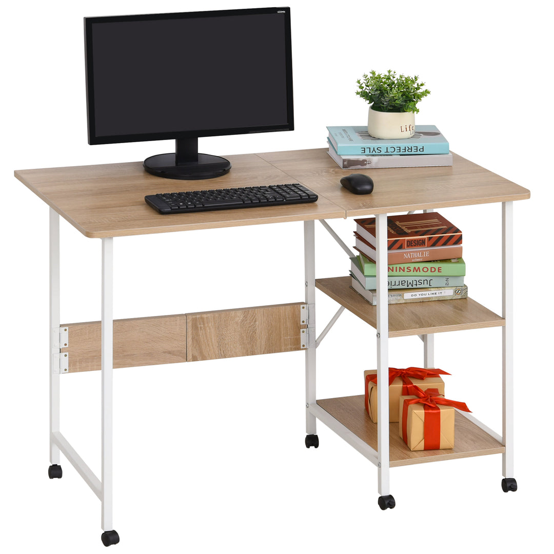 Foldable Computer Desk with Shelf