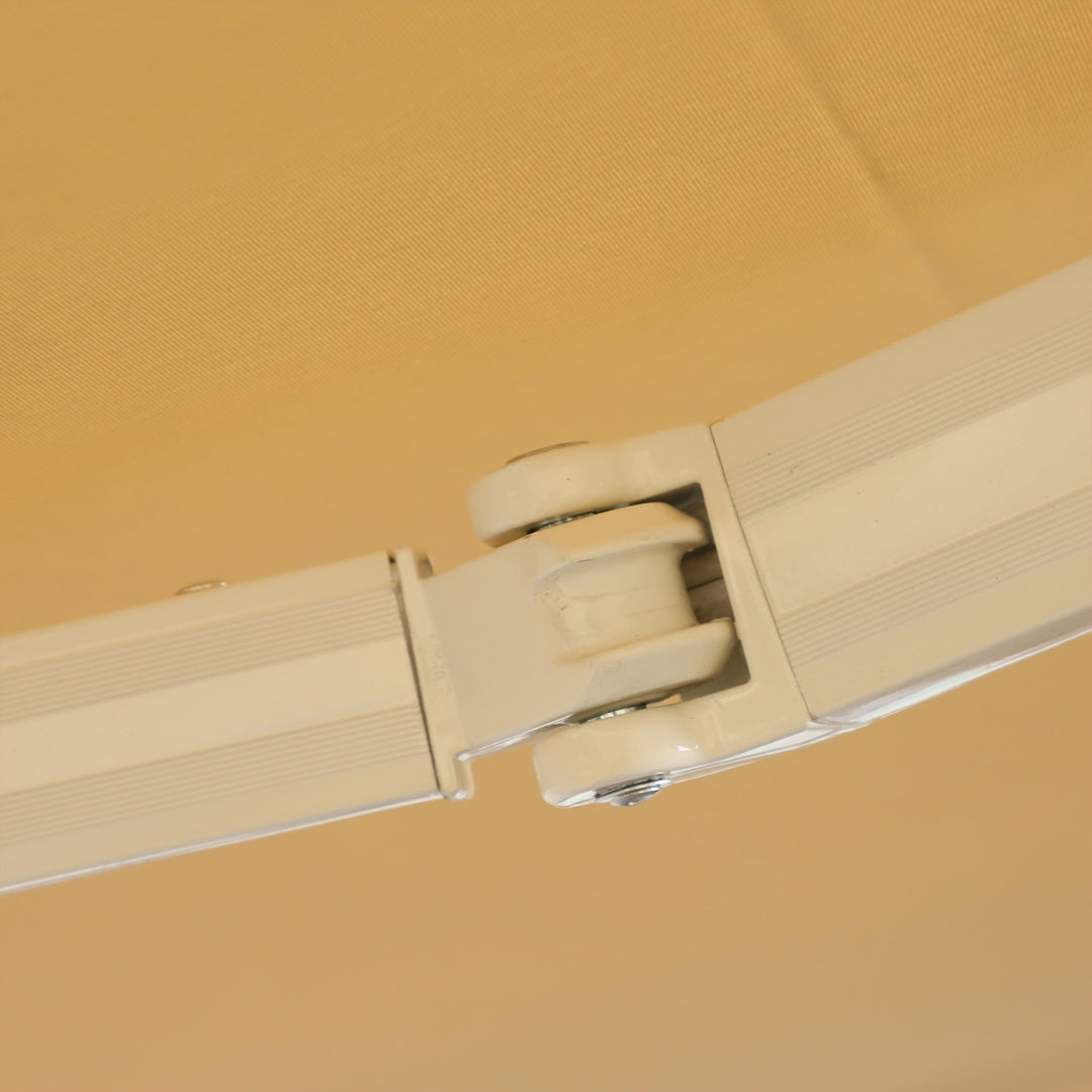 11.8 x 9.8ft Manual Retractable Awning Sun Shade Canopy, Aluminum, Steel for Patio Deck - Beige
