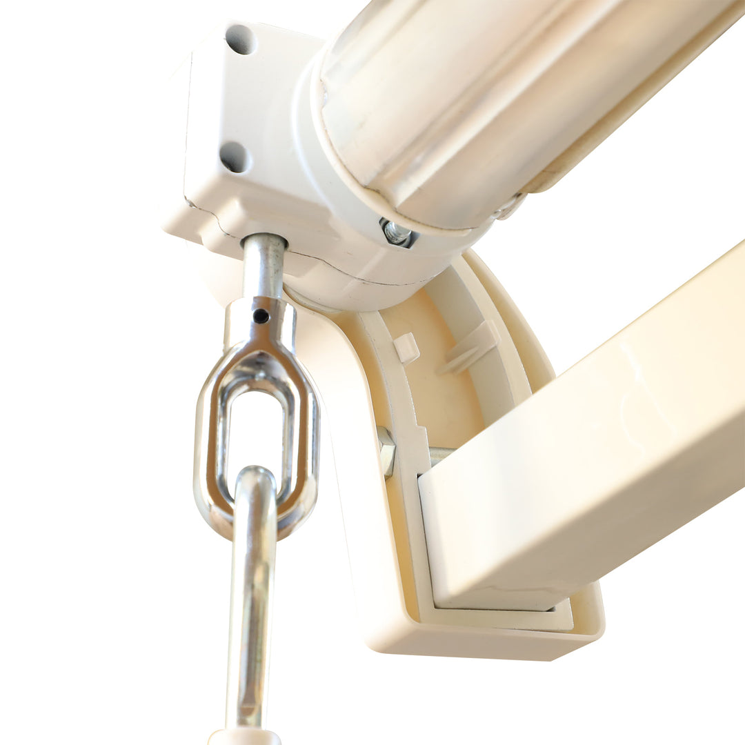 11.8 x 9.8ft Manual Retractable Awning Sun Shade Canopy, Aluminum, Steel for Patio Deck - Beige