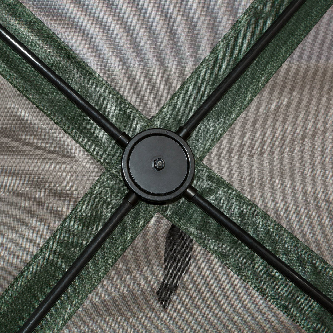 12' Hexagonal Gazebo Tent Canopy Camping Outdoor Shelter w/ Full Mosquito Net Mesh Walls, Green