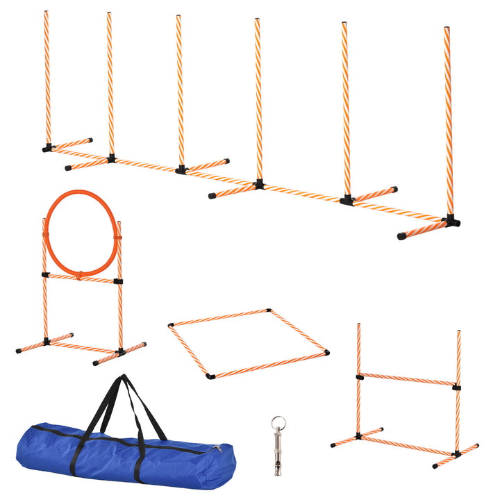 Portable Agility Trainer / Exercise Set for Pet - Orange & White