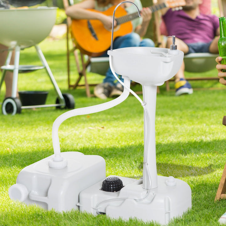 Portable Outdoor Hand Sink w/ Faucet, Soap Dispenser, Water Tank for Camping Picnic Garden BBQ