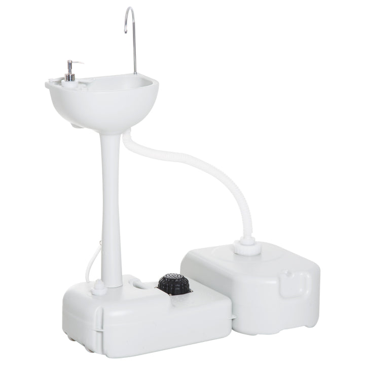 Portable Outdoor Hand Sink w/ Faucet, Soap Dispenser, Water Tank for Camping Picnic Garden BBQ