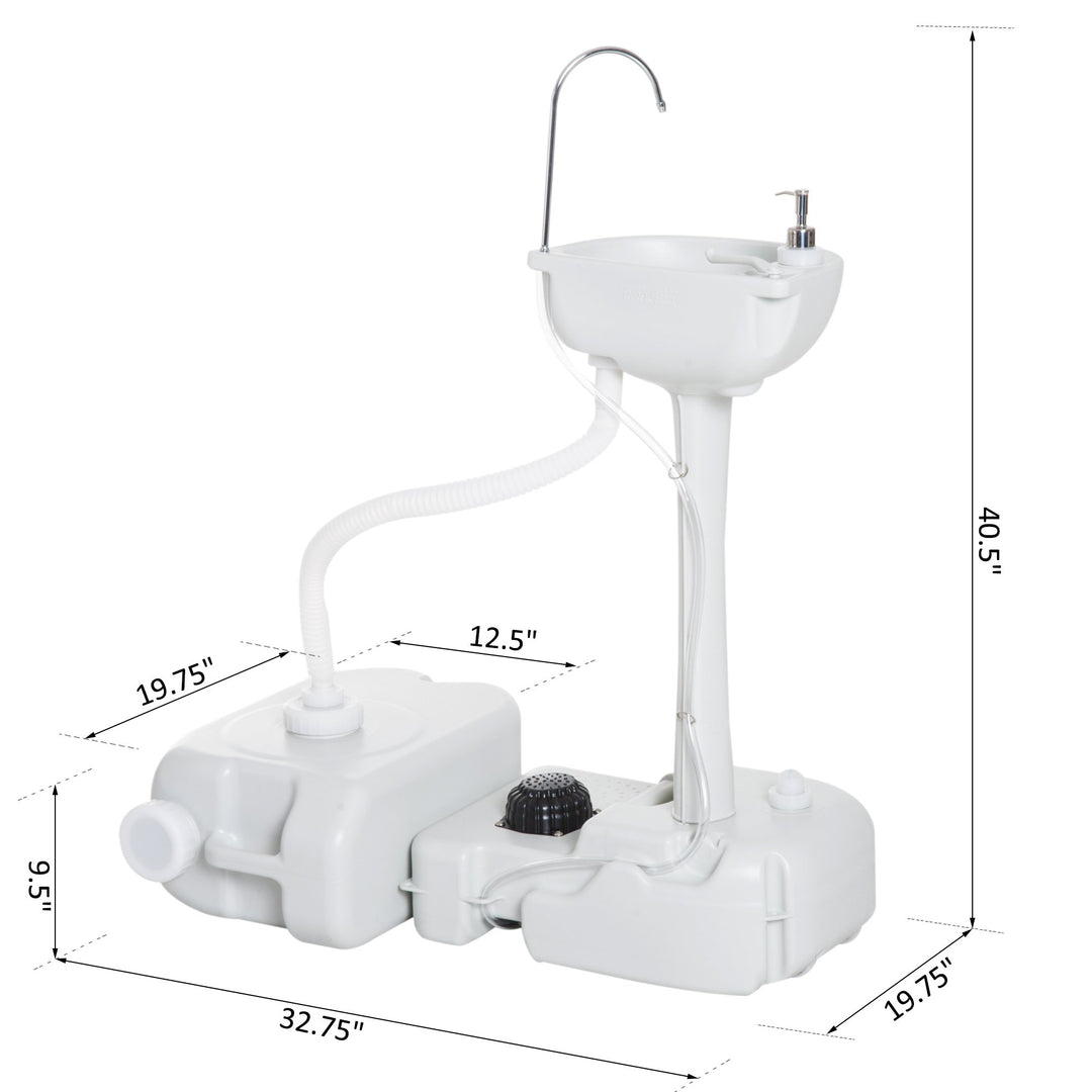 Portable Outdoor Hand Sink w/ Faucet, Soap Dispenser, Water Tank for Camping Picnic Garden BBQ