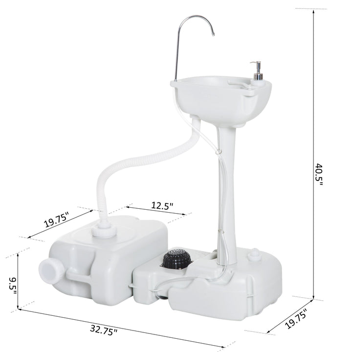 Portable Outdoor Hand Sink w/ Faucet, Soap Dispenser, Water Tank for Camping Picnic Garden BBQ